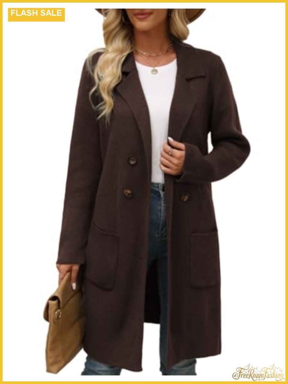 Long Cardigan Sweater Open Front Knit Blazer Coatigan